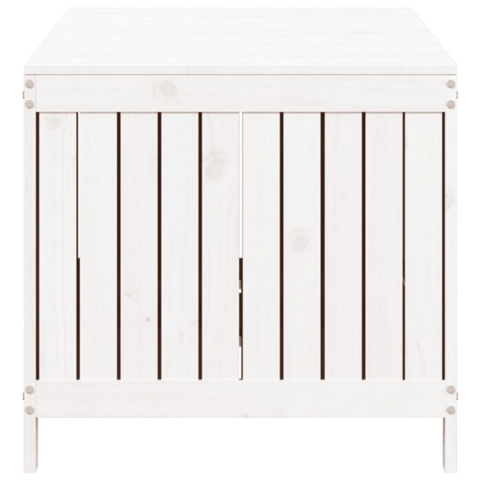 Boîte de rangement de jardin Blanc 147x68x64 cm Bois de pin – Image 5