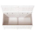 Boîte de rangement de jardin Blanc 147x68x64 cm Bois de pin – Image 6