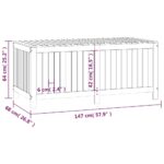 Boîte de rangement de jardin Blanc 147x68x64 cm Bois de pin – Image 8