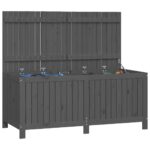 Boîte de rangement de jardin Gris 147x68x64 cm Bois de pin – Image 2
