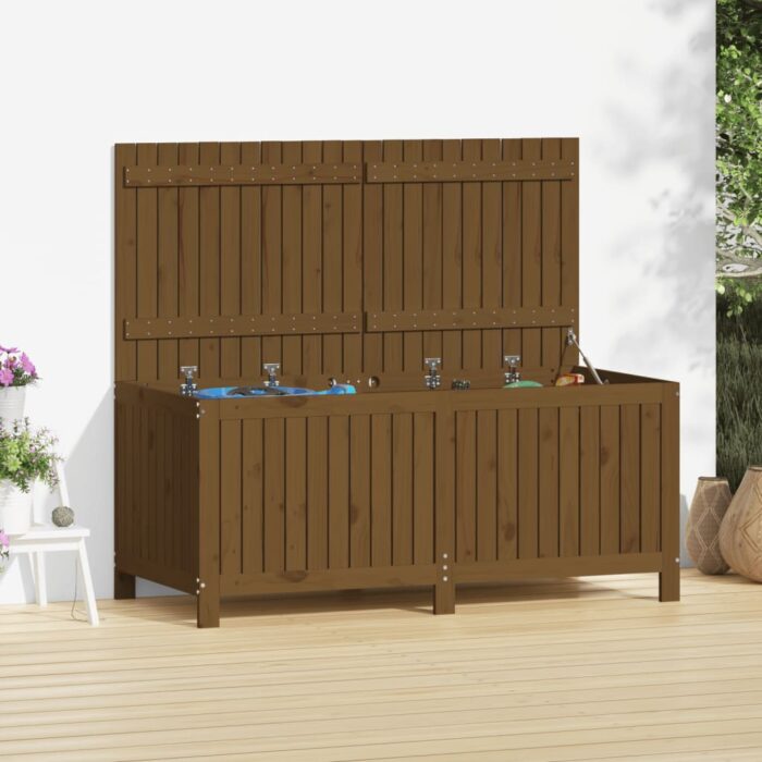Boîte de rangement de jardin Marron miel 147x68x64 cm Bois pin – Image 1