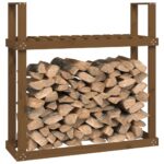 Support bois de chauffage Marron miel 110x35x108,5 cm Bois pin – Image 2