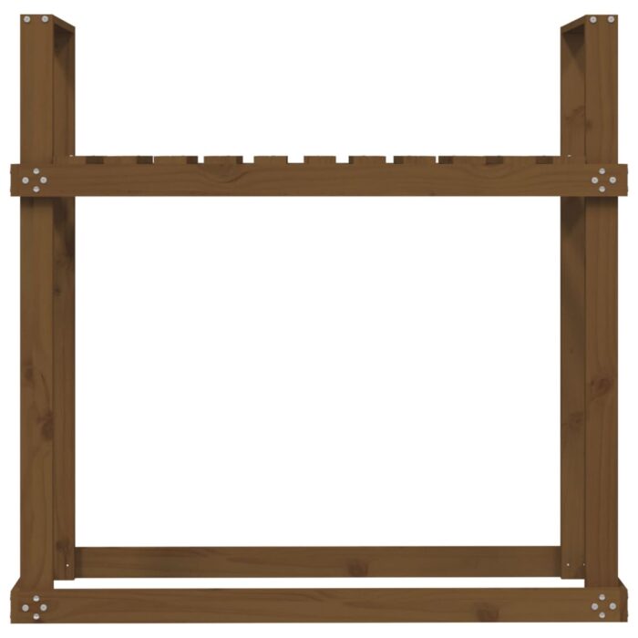 Support bois de chauffage Marron miel 110x35x108,5 cm Bois pin – Image 3