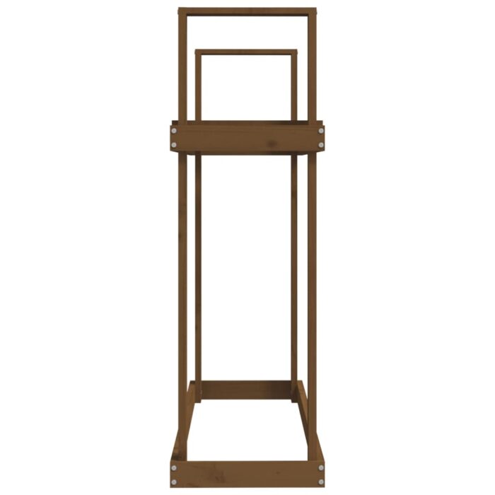 Support bois de chauffage Marron miel 110x35x108,5 cm Bois pin – Image 4