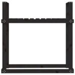 Support pour bois de chauffage Noir 110x35x108,5 cm Bois de pin – Image 3