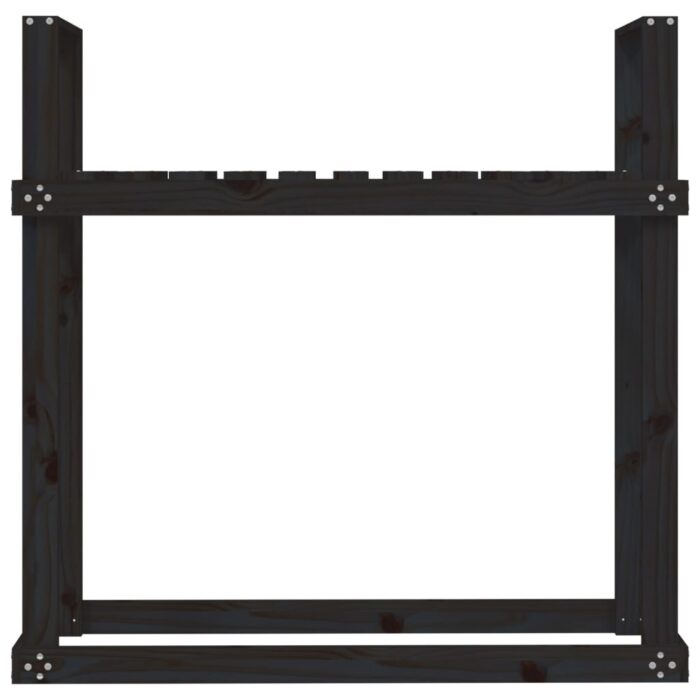 Support pour bois de chauffage Noir 110x35x108,5 cm Bois de pin – Image 3