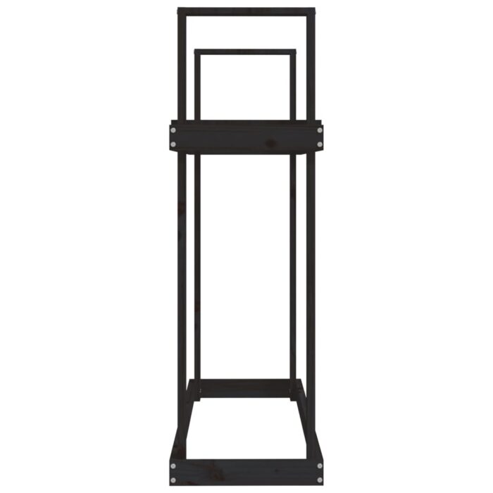 Support pour bois de chauffage Noir 110x35x108,5 cm Bois de pin – Image 4