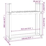 Support pour bois de chauffage Noir 110x35x108,5 cm Bois de pin – Image 6