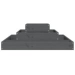Jardinière Gris 80x80x27 cm Bois massif de pin – Image 2