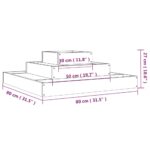 Jardinière Gris 80x80x27 cm Bois massif de pin – Image 5