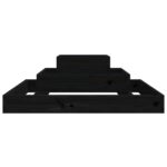 Jardinière Noir 80x80x27 cm Bois massif de pin – Image 3