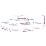 Jardinière Noir 80x80x27 cm Bois massif de pin – Image 5