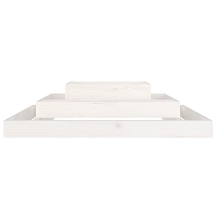 Jardinière Blanc 110x110x27 cm Bois massif de pin – Image 2
