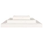 Jardinière Blanc 110x110x27 cm Bois massif de pin – Image 3