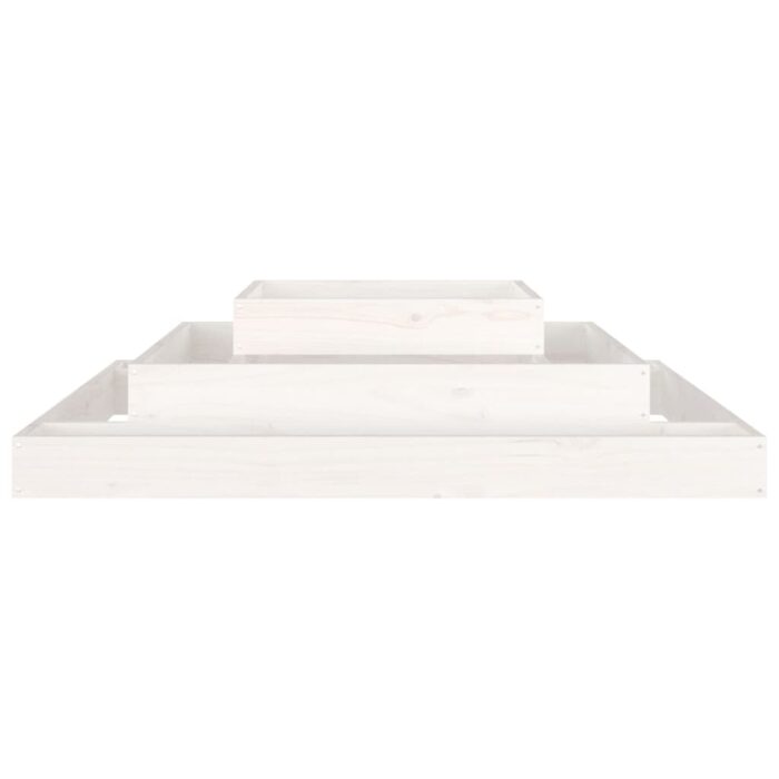 Jardinière Blanc 110x110x27 cm Bois massif de pin – Image 3