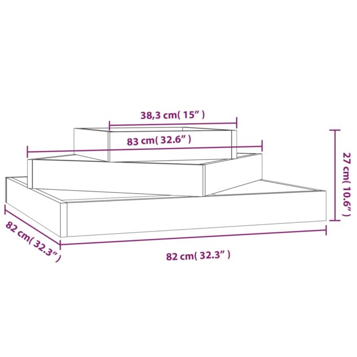 Jardinière 83x83x27 cm Bois massif de pin – Image 4