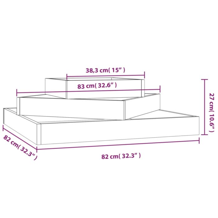 Jardinière 83x83x27 cm Bois de douglas massif – Image 4