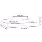 Jardinière Blanc 112x112x27 cm Bois massif de pin – Image 4