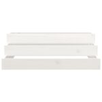 Jardinière Blanc 80x80x27 cm Bois massif de pin – Image 2