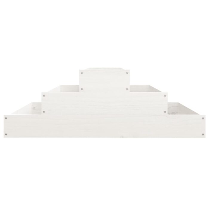 Jardinière Blanc 80x80x27 cm Bois massif de pin – Image 3