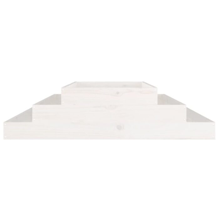Jardinière Blanc 110x110x27 cm Bois massif de pin – Image 2