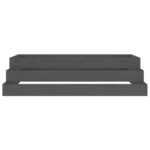 Jardinière Gris 110x110x27 cm Bois massif de pin – Image 3