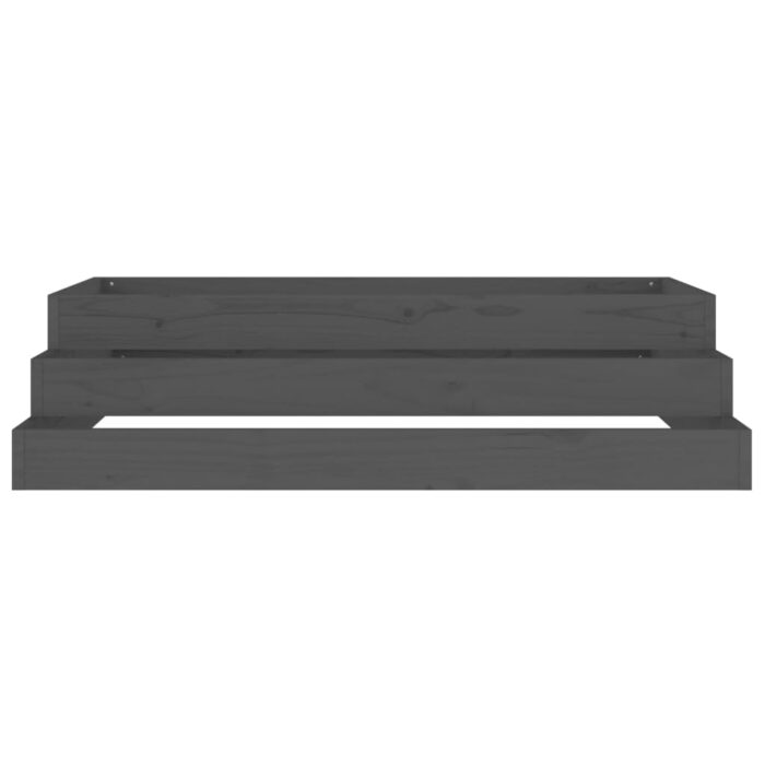 Jardinière Gris 110x110x27 cm Bois massif de pin – Image 3