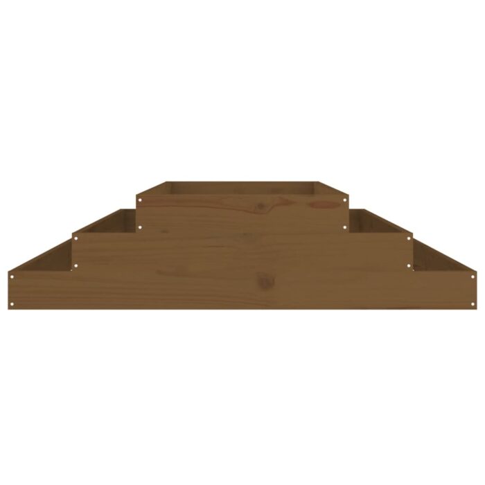 Jardinière Marron miel 110x110x27 cm Bois massif de pin – Image 2