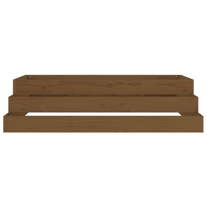 Jardinière Marron miel 110x110x27 cm Bois massif de pin – Image 3