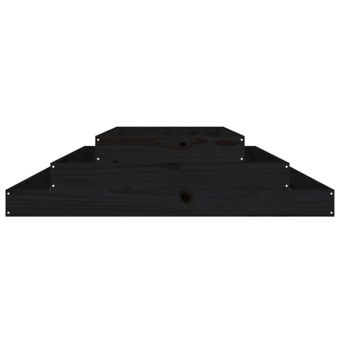 Jardinière Noir 110x110x27 cm Bois massif de pin – Image 2