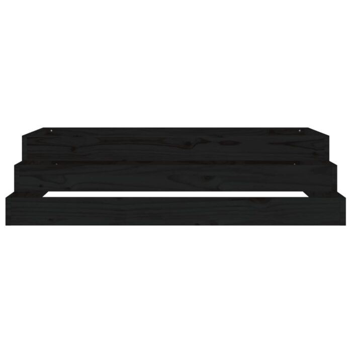 Jardinière Noir 110x110x27 cm Bois massif de pin – Image 3