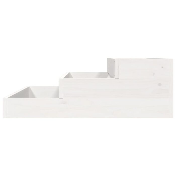 Jardinière Blanc 78x78x27 cm Bois massif de pin – Image 3