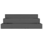 Jardinière Gris 78x78x27 cm Bois massif de pin – Image 2