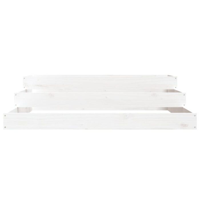 Jardinière Blanc 107x107x27 cm Bois massif de pin – Image 2
