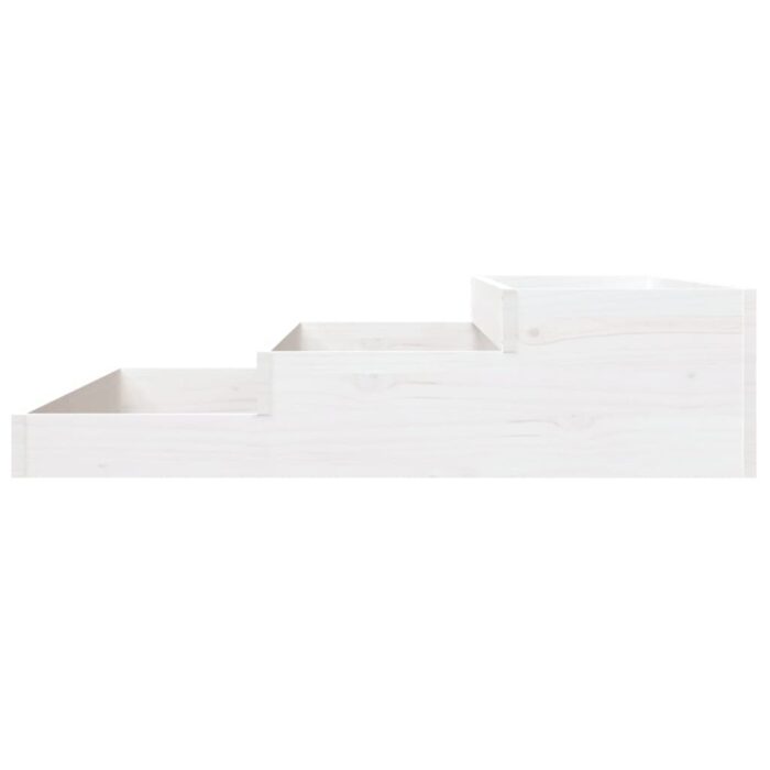 Jardinière Blanc 107x107x27 cm Bois massif de pin – Image 3