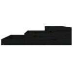 Jardinière Noir 107x107x27 cm Bois massif de pin – Image 3