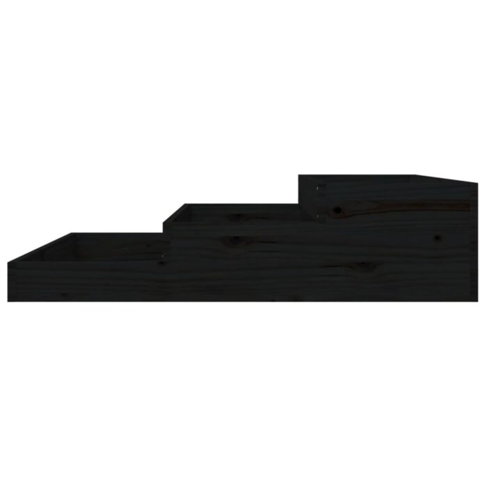 Jardinière Noir 107x107x27 cm Bois massif de pin – Image 3