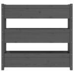 Jardinière Gris 112x25x104,5 cm Bois massif de pin – Image 3