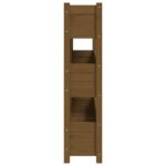 Jardinière Marron miel 112x25x104,5 cm Bois massif de pin – Image 4