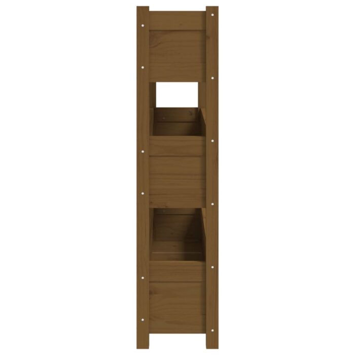 Jardinière Marron miel 112x25x104,5 cm Bois massif de pin – Image 4