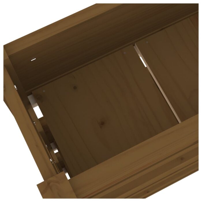 Jardinière Marron miel 112x25x104,5 cm Bois massif de pin – Image 5