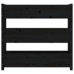 Jardinière Noir 112x25x104,5 cm Bois massif de pin – Image 3