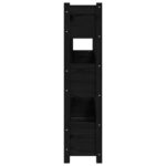 Jardinière Noir 112x25x104,5 cm Bois massif de pin – Image 4