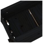 Jardinière Noir 112x25x104,5 cm Bois massif de pin – Image 5