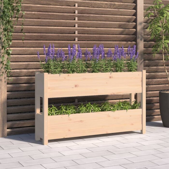 Jardinière 112x25x66 cm Bois massif de pin – Image 1