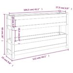 Jardinière Blanc 112x25x66 cm Bois massif de pin – Image 7