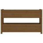 Jardinière Marron miel 112x25x66 cm Bois massif de pin – Image 3