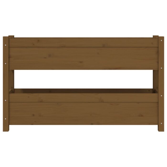 Jardinière Marron miel 112x25x66 cm Bois massif de pin – Image 3