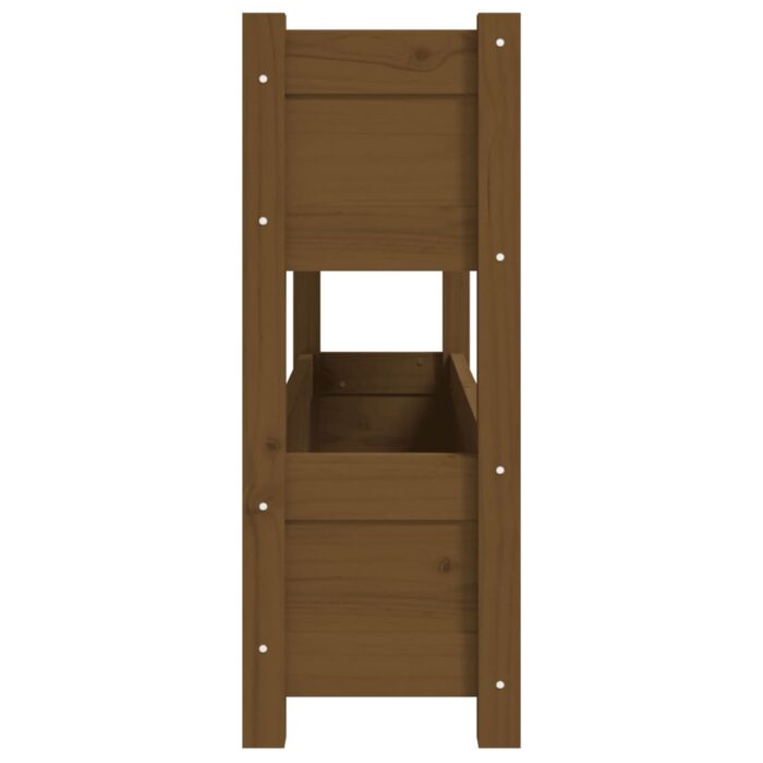 Jardinière Marron miel 112x25x66 cm Bois massif de pin – Image 4