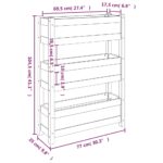 Jardinière 77x25x104,5 cm Bois massif de pin – Image 7